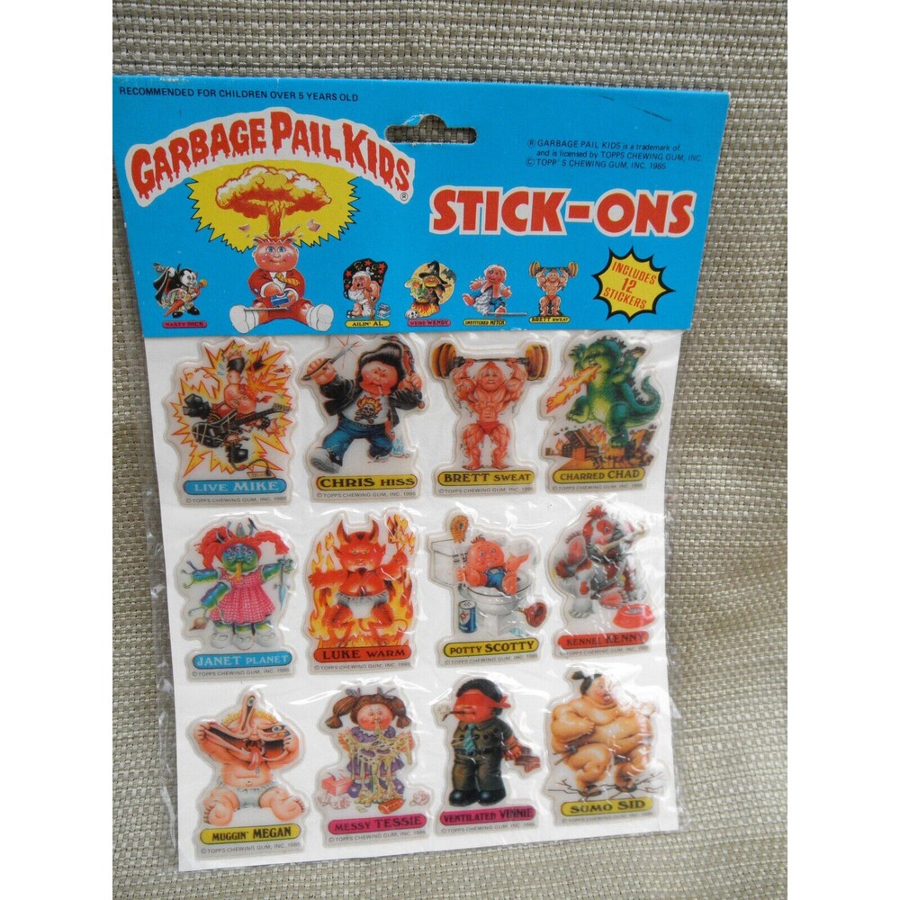 NEW 1985 VINTAGE by TOPPS GARBAGE PAIL KIDS STICK-ON PUFFY PICTURES (12 TOTAL)#5